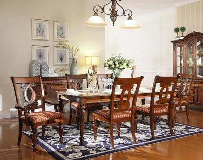 Produktbild von Esszimmer Esstisch 4x Stuhl 2x Stuhl Garnitur Set 7tlg Luxus Holz Möbel