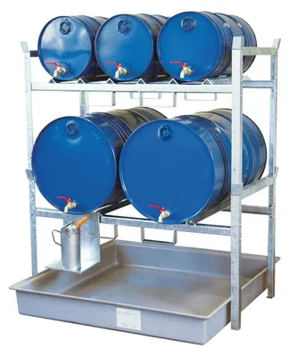 Produktbild von Fassregal Cemo 800 Variante 3 mit Fassauflagen und GFK-Auffangwanne 162x141x128 cm Tragkraft 900 kg
