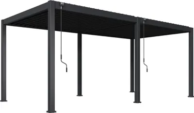 Produktbild von Rockford Pergola Aluminium 6 x 3 m mit verstellbarem Lamellendach freistehender Pavillon Anthrazit