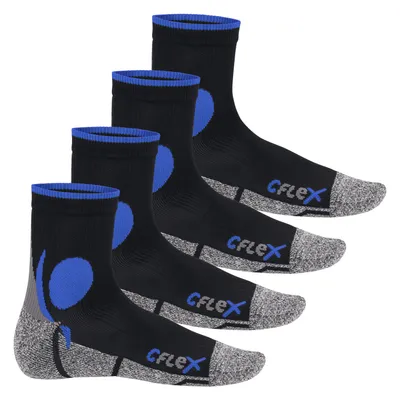 Produktbild von CFLEX Damen und Herren Running Funktions-Socken (4 Paar) Laufsocken - Schwarz-Blau 35-38