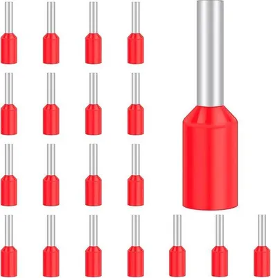 Productafbeelding van Geïsoleerde Aderhulzen Set van 100 Stuks - 1 mm² Kabeleindhulzen voor Draadverbindingen
