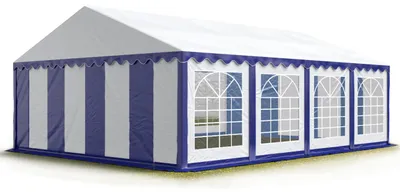 Immagine prodotto di TOOLPORT Tendone per feste 5x8 m PVC blu-bianco 100% impermeabile Tendone da esterno Tenda party
