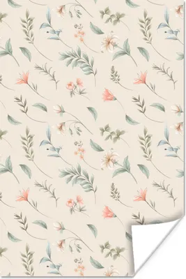 Produktbild von MuchoWow® Poster Blumen - Pastell - Pflanzen 80x120 cm - Papierdruck