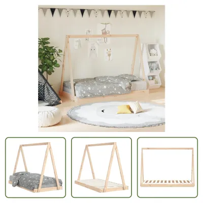 Produktbild von The Living Store Kinderbett 80x160 cm Massivholz Kiefer