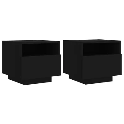 Obrázok produktu pre Nočné stolíky s LED svetlami 2 ks čierne 40x39x37 cm