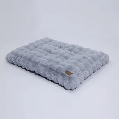 Image de WISFOR Lit pour chien Canapé pour chien Matelas pour chien Coussin pour chien Peluche, imperméable et lavable Housse amovible XL : 105 x 70 x 12 cm, Gris