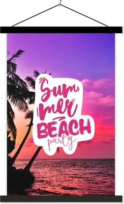 Produktbild von MuchoWow® Textilposter Sommer - Zitate - Rosa 60x90 cm mit schwarzem Rahmen - Poster Wohnzimmer