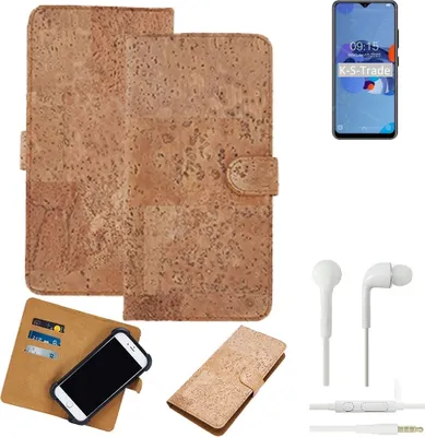 Produktbild von K-S-Trade Hülle kompatibel mit Oukitel C19 + in ear Kopfhörer Kork Handyhülle Cover  Schutzhülle TPU Case Bumper in Hellbraun, (1x)