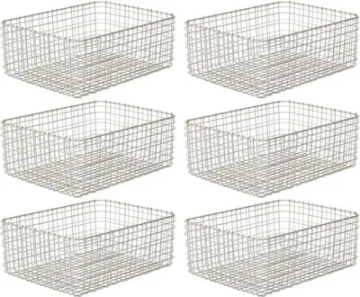 Produktbild von mDesign Allzweckkorb Aufbewahrung Drahtkorb Organizer 6er-Set Metall Mattsilber