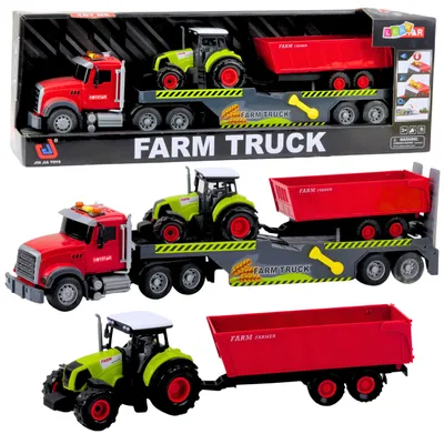 Immagine prodotto di Impostare il trattore del camion con luci e suoni del rimorchio rossi