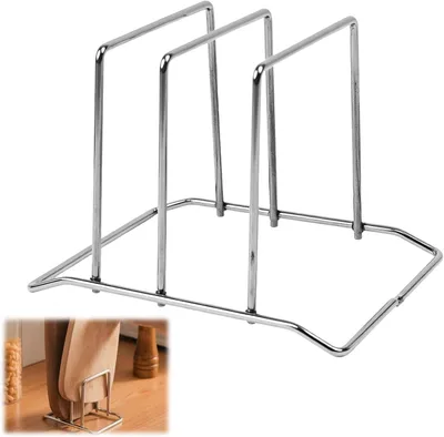 Imagen del producto de Soporte para tabla de cortar de acero inoxidable, de 13x10x9 cm, con base antideslizante, para la cocina