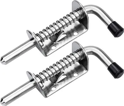 Immagine prodotto di 2 serrature a scatto da 128 mm con molla per porte da garage