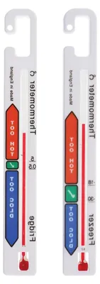 Productafbeelding van Twin Pack Koelkast en Vriezer Thermometers met Kleurgecodeerde Temperatuurzones - Ideaal voor Voedselveiligheid
