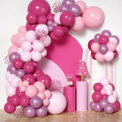 Productafbeelding van Ballonketting set, 147 stuks, roze, goud, wit, voor verjaardagen, babyfeestjes, bruiloften