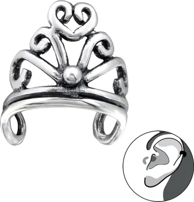Produktbild von Ear Cuff 925 Sterling Silber Ohrklemme mit Krone