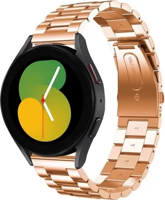 Produktbild von Strap-it Stahlarmband - Kompatibel mit Samsung Galaxy Watch 5 Armband 40mm Ersatzarmband Edelstahl - Faltschließe - Hochwertiges Material - für Smartwatch 20mm Armband Rosa Gold