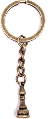 Image de Onwomania Porte-clés Échecs Fou Figure Jeu Bronze Métal Pendentif Charm