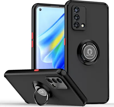 Produktbild von OPPO A74 4G Hülle, Ring Halter Ständer Matte Transluzent TPU Rahmen Stoßfest Schutzhülle für OPPO A74 4G