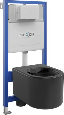 Zdjęcie produktu dla Mexen zestaw podtynkowy WC stelaż Fenix Slim z miską WC Sofia, czarny mat - 6103354XX85
