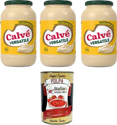 Produktbild von Calvè Maionese Versatile glutenfreie gastronomische Mayonnaise 3x 825ml+ Italian Gourmet Polpa 400g