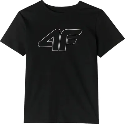 Produktbild von 4F Kinder T-Shirt, Baumwolle, Schwarz, Größe 158