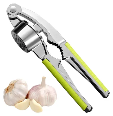 Knoflookpresse aus Edelstahl, 2-in-1, mit Antirutschgriff
