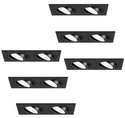 Produktbild von hoftronic LED Einbaustrahler 8W 690 Lumen 6500K Schwarz Schwenkbar Dimmbar