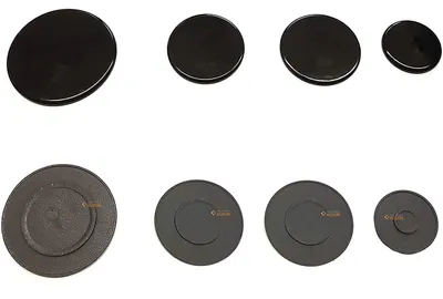 4er-Set emaillierte Brennerabdeckungen, schwarz, für Gasherde
