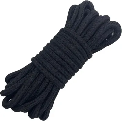 Produktbild von Baumwollkordel 8 mm dick, 10 m lang, schwarz, für DIY und Dekoration