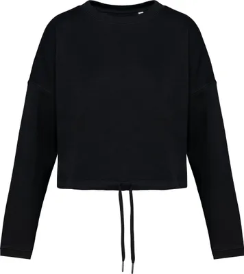 Produktbild von Native Spirit Umweltfreundliches cropped Oversize Damen Sweatshirt mit Rundhalsausschnitt