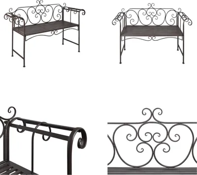 Zdjęcie produktu dla vidaXL Ławka ogrodowa 132 cm stal antyczny brąz - Ławka ogrodowa - Ławki ogrodowe - Ławki tarasowe - Ławki tarasowe