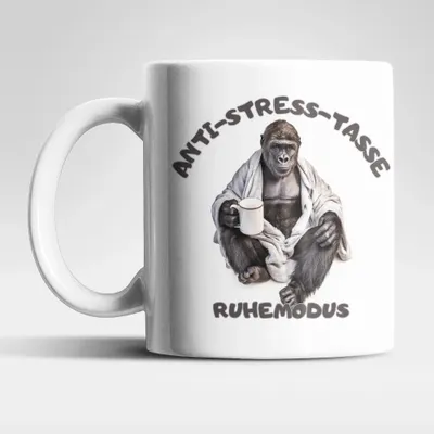 Produktbild von Anti Stress Ruhemodus Gorilla Kaffeetasse Teetasse Tasse Geschenkidee 325 ml