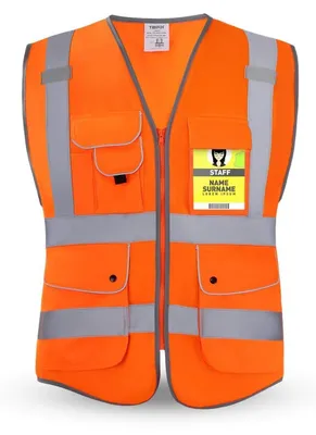 Productafbeelding van Reflecterende veiligheidsvest, hoge zichtbaarheid, fietstrui, werkkleding, EN ISO 20471, maat XL, oranje
