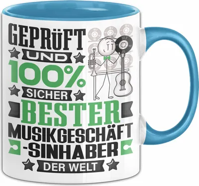 Produktbild von Musikgeschäftsinhaber Geschenk Lustiger Spruch für Musikgeschäftsinhaber Geschenkidee Bester Musikgeschäftsinhaber Der Welt (Blau)