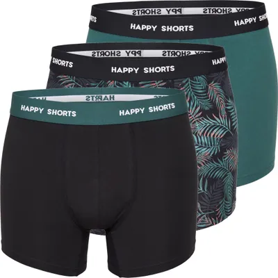 Produktbild von Happy Shorts Herren Retro Pants 3-Pack Jersey - Leaves - Größe XXL