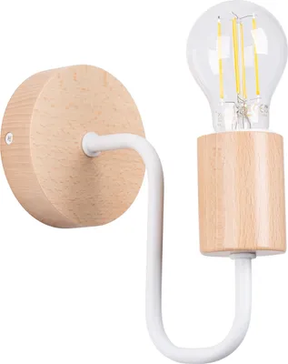 Produktbild von Wandlampe TIMBO weiß 1xE27 15W Stahl/Holz 18.5x19x8cm Sollux Lighting