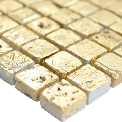 Produktbild von Naturstein Resin Mosaikfliesen Lucky Gold