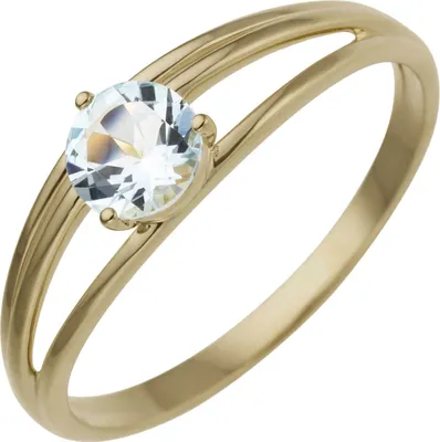 Produktbild von Solitär Ring aus 585 Gold Gelbgold mit Blautopas hellblau blau Fingerring Damen, Ringgröße:Innenumfang 60mm  Ø19.1mm