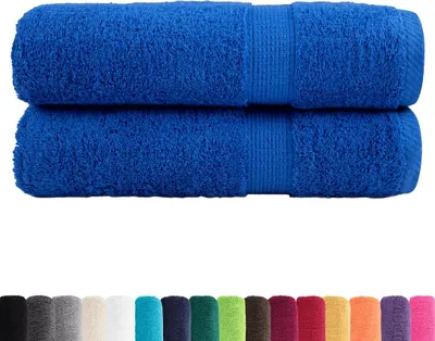 Produktbild von vidaXL Premium Badetücher SOLUND 2 Stk. Blau 100x150 cm 600 g/m²
