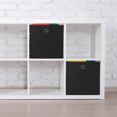Image de Paniers de rangement pliables pour étagères - Lot de 4, organiseurs en tissu