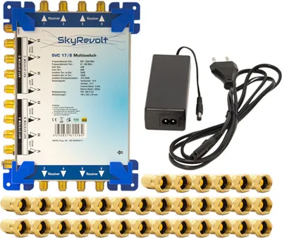 Produktbild von SkyRevolt SVC 17/8 Multiswitch 4 SAT für 8 Anschlüsse Multischalter 32x F-Stecker