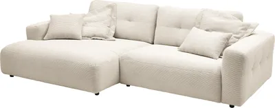Produktbild von KAWOLA Sofa MIKA Ecksofa Cord cremeweiß Longchair links