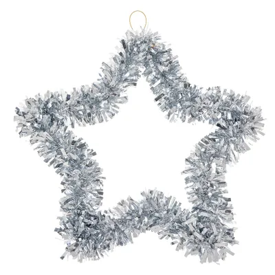 Image de Clayre & Eef Décoration de Noël Étoile 45x2x45 cm Plastique argenté