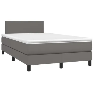 Productafbeelding van vidaXL Boxspringbed met matras, grijs, 120x200 cm, kunstleer