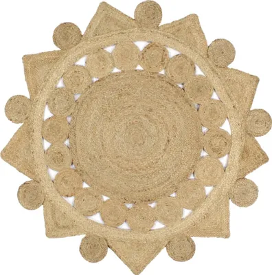 Produktbild von vidaXL Teppich Handgefertigt Jute Geflochten 120 cm - Teppich - Teppiche - Läufer - Webteppich