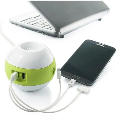 Zdjęcie produktu dla WATT & CO WATTBALL Gniazdo multimedialne 2P 16A + 1P 6A + USB 2.1A Zielony