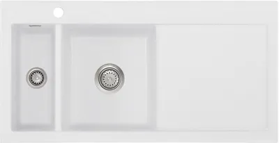 Produktbild von Flächenbündige Spüle MERA 100 F SATIN Becken links - Handbetätigung
