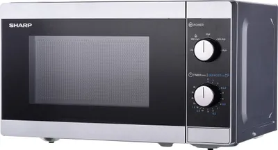 Produktbild von SHARP YC-MS01E-S Solo-Mikrowelle 20 L, 800 W MW, 5 Leistungsstufen, 25,5 cm Glasdrehteller, Silber
