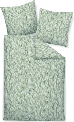 Produktbild von Janine Design Mako-Satin Bettwäsche-Garnitur Milano 43121 Farbe Rauchgrün Größe 135x200 cm + 80x80 cm AL