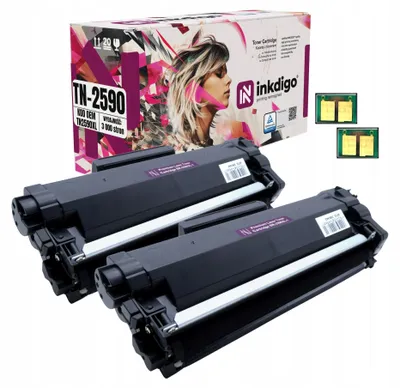 Produktbild von Inkdigo 2er-Pack Toner TN2590 für Brother HL-L2442DW, HL-L2460DN, HL-L2402D, DCP-L2622DW – Schwarz,